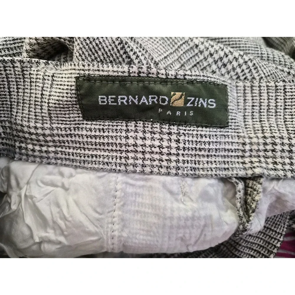 Bernard Zins Paris Saks Fifth Avenue Silk Wool Plaid Pants Made in France Size12